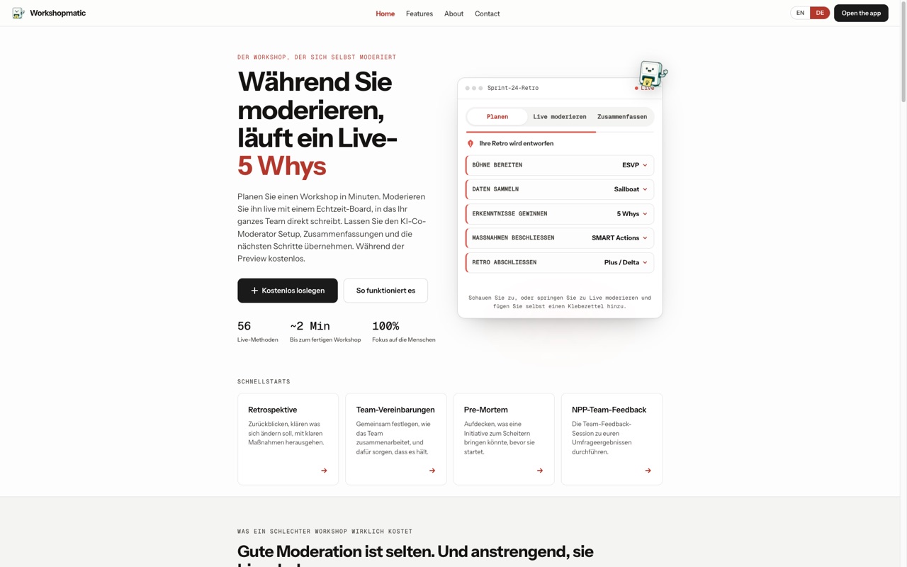 Screenshot of Workshopmatic